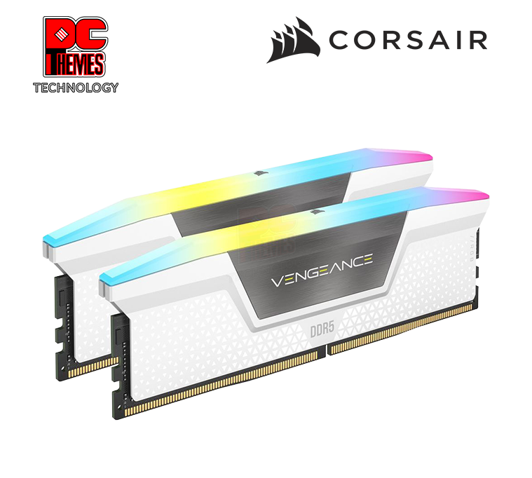 CORSAIR Vengeance RGB 5200MHz 32GB CL40 D5 Desktop Memory-[White]