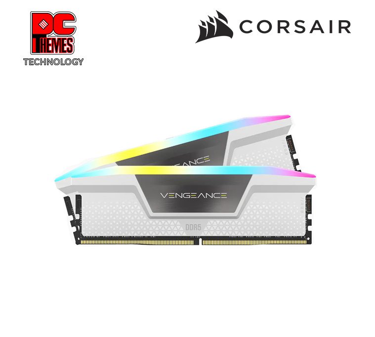 CORSAIR Vengeance RGB 5200MHz 32GB CL40 DDR5 XMP Desktop Memory - [White]
