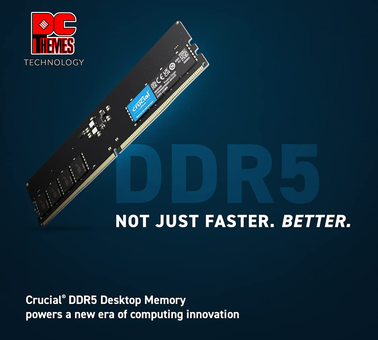 CRUCIAL 4800MHz 16GB C40 1.10v DDR5 Desktop Memory