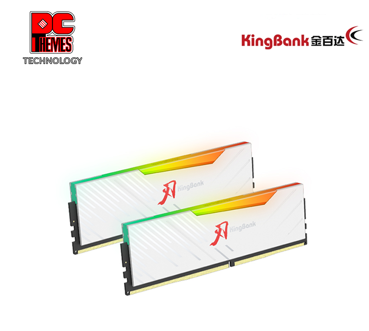 KINGBANK Soarblade RGB UDIMM 6400MHz - 32GB kIT 16G*2 [XMP/EXPO] DDR5 Desktop Memory - [White]