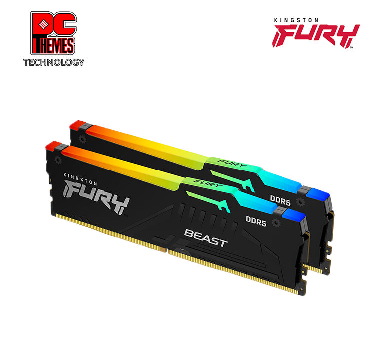 Kingston FURY Beast RGB 6000Mhz RGB CL30 32GB DDR5 Desktop Memory [Intel & Ryzen] - [Black]