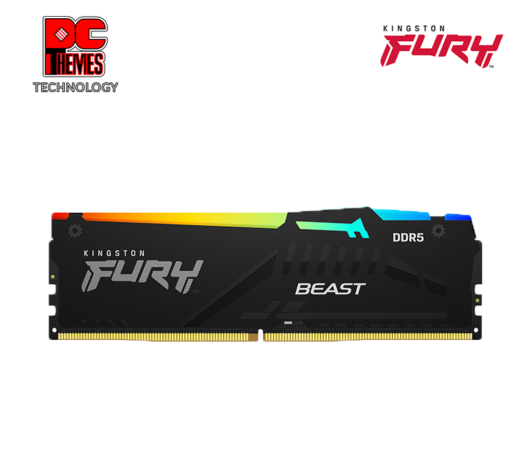 Kingston FURY Beast RGB 6000Mhz 16GB CL40 DDR5 Desktop Memory [Intel & Ryzen] - [Black]