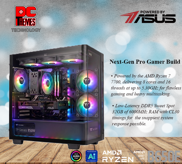 VERMILLION THEMES 3 - PBA The PC Themes Elite: AMD Ryzen 7 7700 & RTX 5060 Ti OC Custom Build