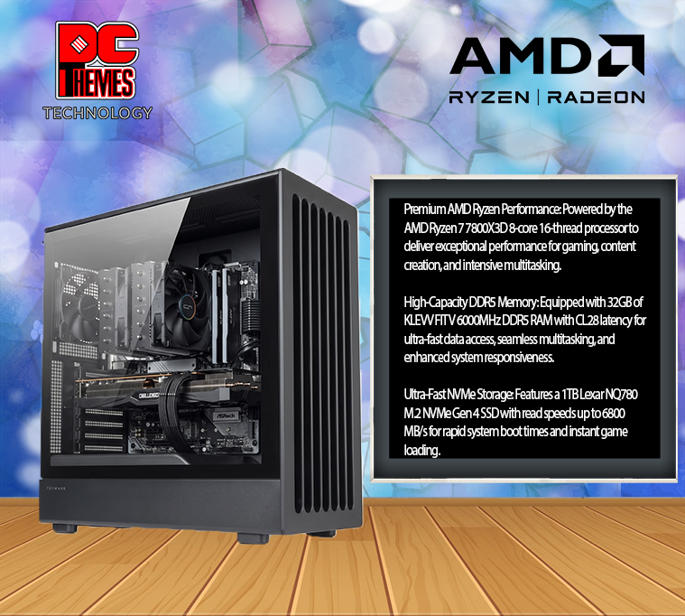 PC THEMES 1: High-Performance Gaming PC — R7 7800X3D + RX 9070XT