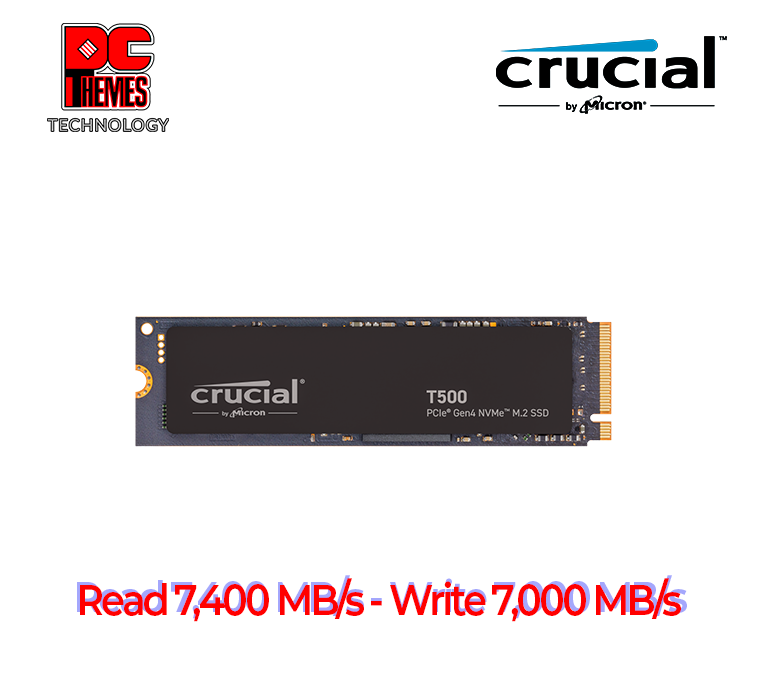 CRUCIAL T500 2TB PCIe Gen4 M.2 2280 NVMe Solid State Drive - R7400/W7000