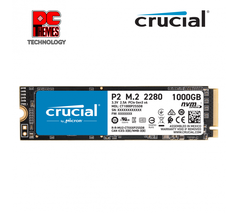 CRUCIAL P2 1TB NVMe M.2 Solid State Drive