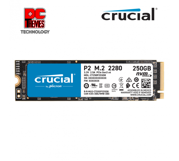 CRUCIAL P2 250GB NVMe M.2 Solid State Drive
