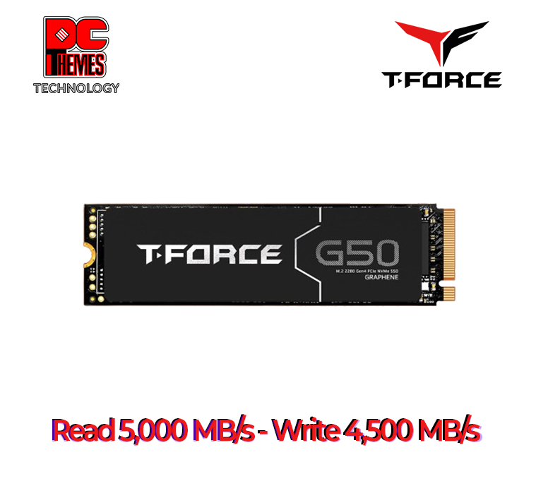 T-FORCE G50 M.2 PCIe SSD 2TB NVMe Gen4 M.2 Solid State Drive - R5000/W4500