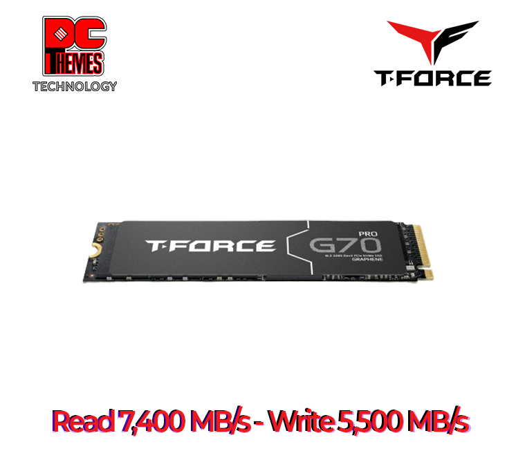 T-FORCE G70 M.2 PCIe SSD 1TB NVMe Gen4 M.2 Solid State Drive - R7400/W5500