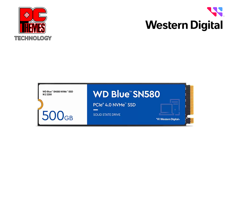 WD Blue SN580 500GB NVMe M.2 Gen4 Solid State Drive - R4000/W3600