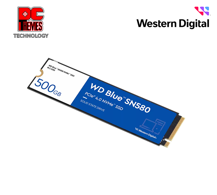WD Blue SN580 500GB NVMe M.2 Gen4 Solid State Drive - R4000/W3600